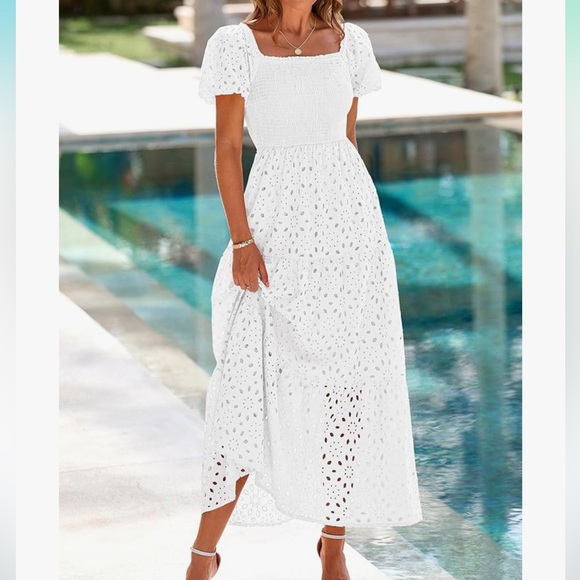 PrettyGarden Dresses & Skirts - Elegant White Lace Maxi Dress